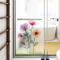 Frosted Privacy Dream Flowers Pattern Window Film Home Bedroom Bathroom Glass Window Film Stickers Self Adhesive Sticker 116 x 60CM Wall Stickers for Bedroom Living Room miniinthebox