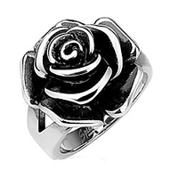 full bloom single rose cast band ring stainless steel band ring r657 (10)