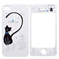 Full Body Case for iPhone 4/4S - Blue Tie Long Tail Cat