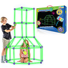 Fun Forts Glow Fort Building Kit for Kids - 81 Pack Glow in the Dark STEM Building Toys Indoor Outdoor Play Tent for Kids Construction Toys with 53 Rods and 28 Spheres miniinthebox