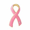 fundraising for a cause large pink ribbon pins w/crystal – pink ribbon pins for breast cancer awareness,  fundraising events,  support groups,  event promotions amp; gift-giving (5 pins)