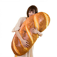 Funny 3D Simulation Bread Shape Pillow Soft Lumbar Cushion Plush Stuffed Toy 80CM