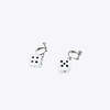 funny white dice dangle earrings casino jewelry (ear clip)