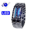 Future Design - Inspired Blue LED Watch with Stainless Steel Strap