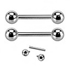 g23 solid titanium internally threaded barbells - sold as a pair (14 ga - 5/16 length - 4mm ball size)