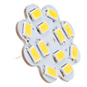 G4 6W 12x5630 SMD 500-560LM 3000-3500K Warm White Light Lotus Shaped Vertical Pin LED Spot Bulb (12V)