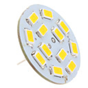 G4 6W 12x5630 SMD 500-560LM 3000-3500K Warm White Light Vertical Pin LED Spot Bulb (12V)