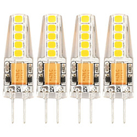 G4 LED Bulb AC12V DC12-24V 2 watt Replacement for 20W Halogen Light Bulbs of RV Interior Boat Kitchen Cabinet Puck Lamp Landscape Lighting Bi Pin Base JC T3 Type Warm White 4 Pack miniinthebox