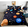 Galaxy Print 3-Piece Duvet Cover Set Hotel Bedding Sets Comforter Cover with Soft Lightweight Microfiber,  Include 1 Duvet Cover,  2 Pillowcases for Double/Queen/King(1 Pillowcase for Twin/Single)