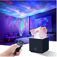 Galaxy Projector Star Light Crystal Salt Lamp 2 in 1 Night Light with Natural Himalayan Rock Colors LED 3D Aurora Ceiling Bedroom miniinthebox