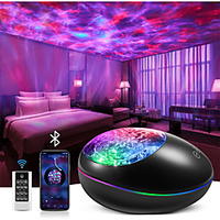 Galaxy Projector, Night Light Projector Star Projector Bedroom Ocean Wave Projector Kids White Noise Music Bluetooth Starlight, Star Projector Lamp Ceiling Timer Sensory Led Adults Teen Gift Room Remote miniinthebox