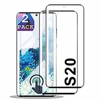 galaxy s20 tempered glass screen protector,  [no bubble] [9h hardness] [anti scratch],  2-pack 3d full coverage protective film for samsung galaxy s20
