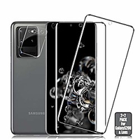 galaxy s20 ultra screen protector camera lens protector [ 2 2 pack ][compatible fingerprint] [anti-scratch] [anti-bubble] clear hd protective film for samsung galaxy s20 ultra (transparent)