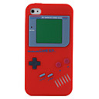 Game Boy Design Soft Silicon Case with Screen Protector for iPhone 4,  4S