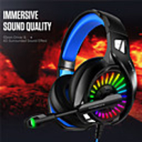 Gaming Headset with Microphone RGB Light Wired PC Headset with 7.1 Stereo Surround Sound Over-Ear Headphones for PC Laptop