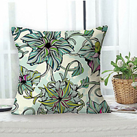 Garden Floral Double Side Cushion Cover 1PC Soft Decorative Square Throw Pillow Cover Cushion Case Pillowcase for Sofa Bedroom Livingroom Outdoor Superior Quality Machine Washable Outdoor Cushion for Sofa Couch Bed Chair miniinthebox