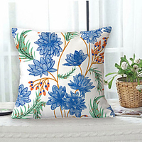 Garden Floral Double Side Cushion Cover 1PC Soft Decorative Square Throw Pillow Cover Cushion Case Pillowcase for Sofa Bedroom Livingroom Outdoor Superior Quality Machine Washable Outdoor Cushion for Sofa Couch Bed Chair miniinthebox