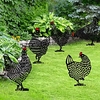 Garden Insert Chicken Yard Art Acrylic Simulation Black Chicken Ornaments Hollow Rooster Garden Decoration 2PCS minimun miniinthebox
