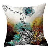 Garden Pastoral Double Side Cushion Cover 1PC Soft Decorative Square Throw Pillow Cover Cushion Case Pillowcase for Sofa Bedroom Livingroom Outdoor Superior Quality Machine Washable Outdoor Cushion for Sofa Couch Bed Chair miniinthebox