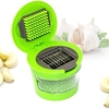 Garlic Dicer and Slicer Garlic Chopper Mini Garlic Press with Stainless Steel Blades and Inbuilt Clear Plastic Tray miniinthebox