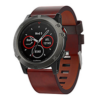Garmin Smart watch Leather Strap for Fenix 6x / 5X / 3 / 3HR /5x Plus / 6XPro / D2/ MK1 Garmin Sport Business Band High-end Leather Loop Genuine Leather Band QuickFit Wrist Strap 26mm miniinthebox