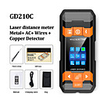 GD210C Metal Detector Wiring Detector Laser Distance Meter Rangefinder Wall Scanner Wire Cable Metal Stud Wood Finder Digital Tape