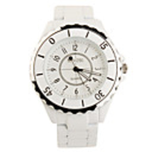 Gear-shaped Dial Stainless Steel Quartz Wrist Watch For Men White