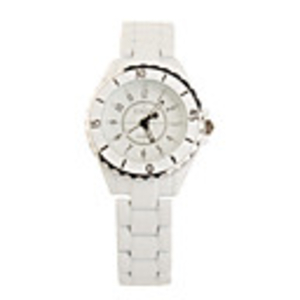 Gear-shaped Dial Stainless Steel Quartz Wrist Watch For Women White