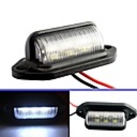 General Highlighted 6LED 12V Licence Plate Lamp Car Accessory With Black Shells For Bus / Trailer / Truck / Armored Vehicle / Land Cruiser