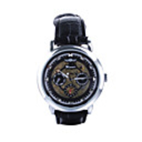 Gentle PU Leather Band Self-Winding Mechanical Wristwatch