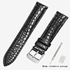 Genuine Leather / Crocodile Watch Band Black / Brown 18cm / 7 Inches / 19cm / 7.48 Inches 1.2cm / 0.47 Inches / 1.4cm / 0.55 Inches / 1.6cm / 0.6 Inches