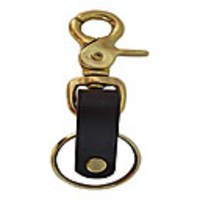 genuine leather key chain ring fob solid brass fixures,  attaches to belt loops,  made in the usa by amish craftsman - great gift for dad,  uncle,  or grandpa