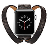 Genuine Leather Loop Band For Apple Watch Series 6 SE 5 4 3 2 1 38MM 42MM Weave Crown Wrist Strap Bracelets for iwatch 40MM 44MM
