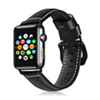 Genuine Leather Watch Band for Apple Watch Series 6 SE 5 4 3 2 1 Apple Solid color Wrist Strap