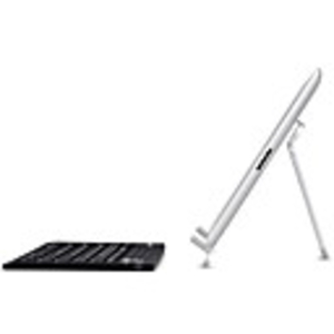 Genuine ROCK 78-Key Silicone Bluetooth Keyboard with Stand Holder for iPad/iPad 2 - Black