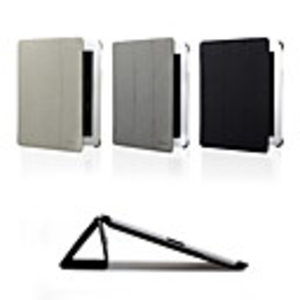 Genuine ROCK PU Leather Matte-Finish Smart Case for iPad 2 (Black/Gray/Beige)
