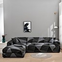 Geometric 1-Piece Sofa Cover Couch Cover Furniture Protector Soft Stretch Slipcover Spandex Jacquard Fabric Super Fit for 1~4 Cushion Couch and L Shape Sofa, Easy to Install(1 Free Cushion Cover)