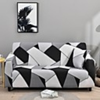 Geometric 1-Piece Sofa Cover Couch Cover Furniture Protector Soft Stretch Slipcover Spandex Jacquard Fabric Super Fit for 1~4 Cushion Couch and L Shape Sofa, Easy to Install(1 Free Cushion Cover)
