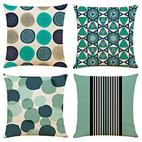 Geometric Double Side Cushion Cover 4PC Soft Decorative Square Throw Pillow Cover Cushion Case Pillowcase for Bedroom Livingroom Superior Quality Machine Washable Indoor Cushion for Sofa Couch Bed Chair miniinthebox
