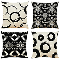 Geometric Double Side Cushion Cover 4PC Soft Decorative Square Throw Pillow Cover Cushion Case Pillowcase for Bedroom Livingroom Superior Quality Machine Washable Indoor Cushion for Sofa Couch Bed Chair miniinthebox