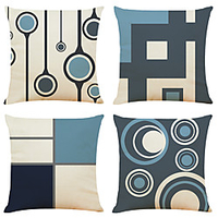 Geometric Double Side Cushion Cover 4PC Soft Decorative Square Throw Pillow Cover Cushion Case Pillowcase for Bedroom Livingroom Superior Quality Machine Washable Indoor Cushion for Sofa Couch Bed Chair miniinthebox