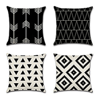 Geometric Double Side Cushion Cover 4PC Soft Decorative Square Throw Pillow Cover Cushion Case Pillowcase for Bedroom Livingroom Superior Quality Machine Washable Indoor Cushion for Sofa Couch Bed Chair miniinthebox