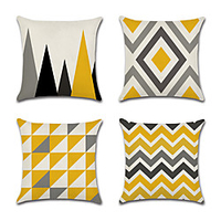 Geometric Double Side Cushion Cover 4PC Soft Decorative Square Throw Pillow Cover Cushion Case Pillowcase for Bedroom Livingroom Superior Quality Machine Washable Indoor Cushion for Sofa Couch Bed Chair miniinthebox