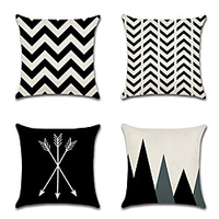 Geometric Double Side Cushion Cover 4PC Soft Decorative Square Throw Pillow Cover Cushion Case Pillowcase for Bedroom Livingroom Superior Quality Machine Washable Indoor Cushion for Sofa Couch Bed Chair miniinthebox