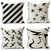 Geometric Double Side Cushion Cover 4PC Soft Decorative Square Throw Pillow Cover Cushion Case Pillowcase for Bedroom Livingroom Superior Quality Machine Washable Indoor Cushion for Sofa Couch Bed Chair miniinthebox
