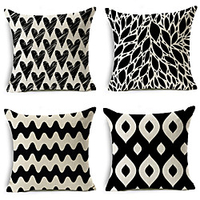 Geometric Double Side Cushion Cover 4PC Soft Decorative Square Throw Pillow Cover Cushion Case Pillowcase for Bedroom Livingroom Superior Quality Machine Washable Indoor Cushion for Sofa Couch Bed Chair miniinthebox