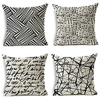 Geometric Double Side Cushion Cover 4PC Soft Decorative Square Throw Pillow Cover Cushion Case Pillowcase for Bedroom Livingroom Superior Quality Machine Washable Indoor Cushion for Sofa Couch Bed Chair miniinthebox