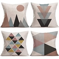Geometric Double Side Cushion Cover 4PC/set Soft Decorative Square Throw Pillow Cover Cushion Case Pillowcase for Sofa Bedroom Superior Quality Machine Washable miniinthebox