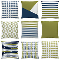 Geometric Double Side Cushion Cover 9PC Soft Decorative Square Throw Pillow Cover Cushion Case Pillowcase for Bedroom Livingroom Superior Quality Machine Washable Indoor Cushion for Sofa Couch Bed Chair miniinthebox