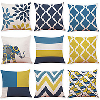 Geometric Double Side Cushion Cover 9PC Soft Decorative Square Throw Pillow Cover Cushion Case Pillowcase for Bedroom Livingroom Superior Quality Machine Washable Indoor Cushion for Sofa Couch Bed Chair miniinthebox